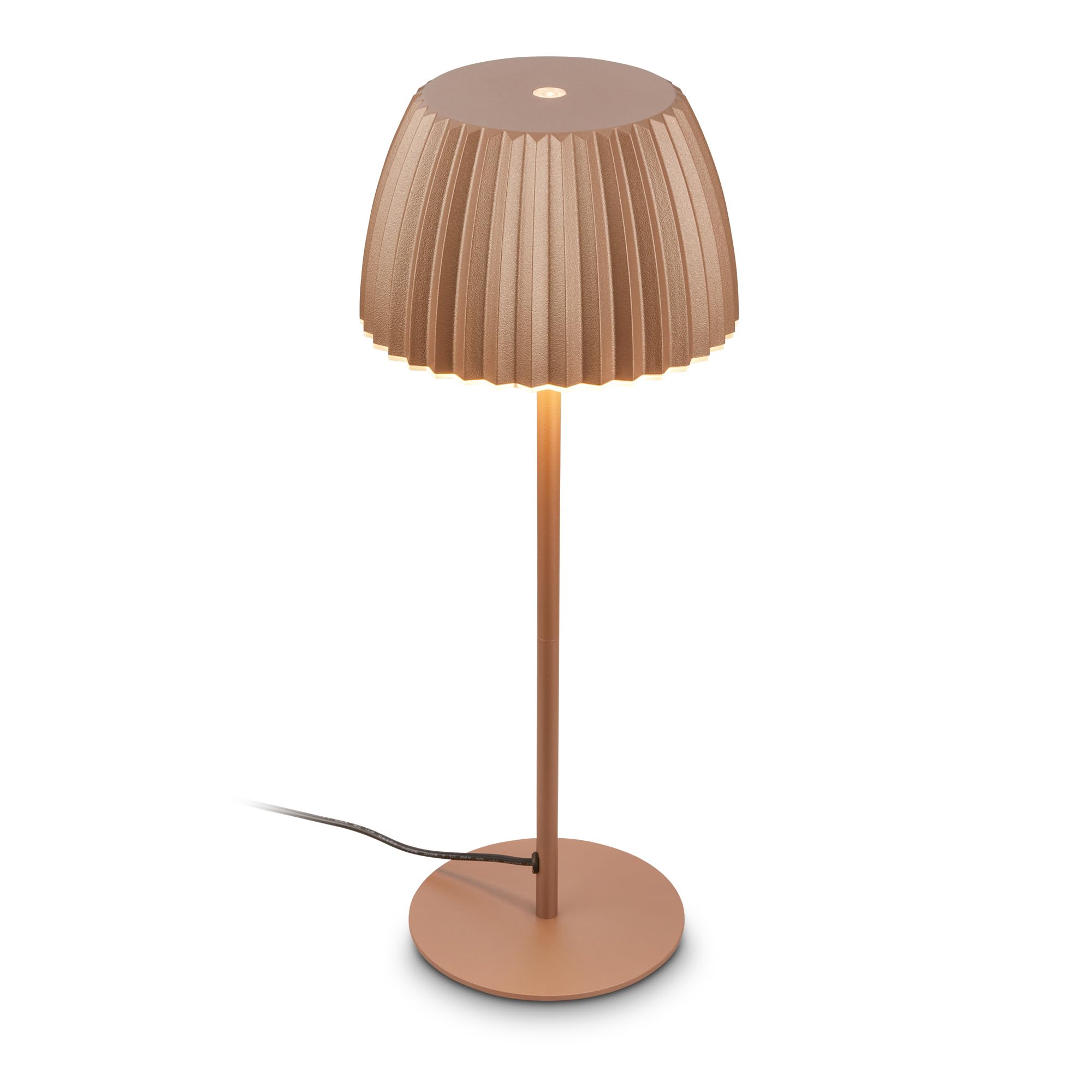 BRILONER - LED Nachttischlampe mit Touch, dimmbar, warmweiß, Lichtkante, Tischlampe, Lampe, Schreibtischlampe, Tischleuchte, Bürolampe, Leselampe Bett, Leselicht, 14,3x36 cm, Coffee