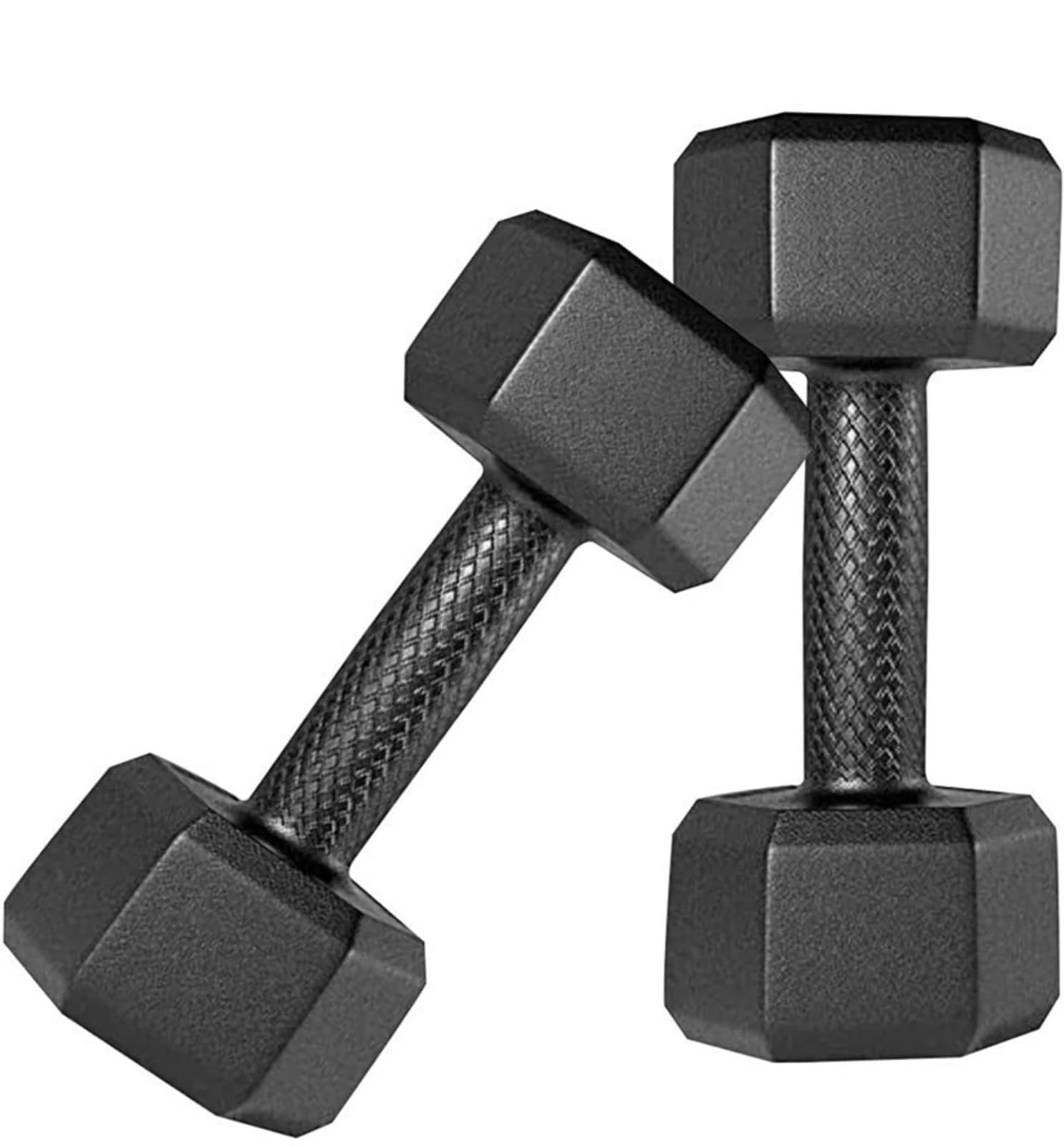 EMM ESS 3kg PVC Hex Dumbbell Pair, Black, Anti-Roll Hexagonal Design, Anti-Slip Grip, Home Gym Strength Training-image-17