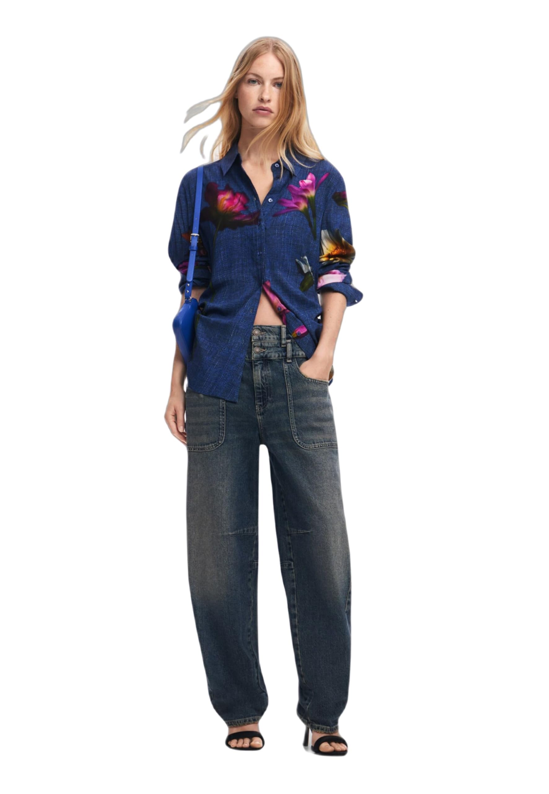 Desigual Women's Cam_Apolo T-Shirt, Blue, M
