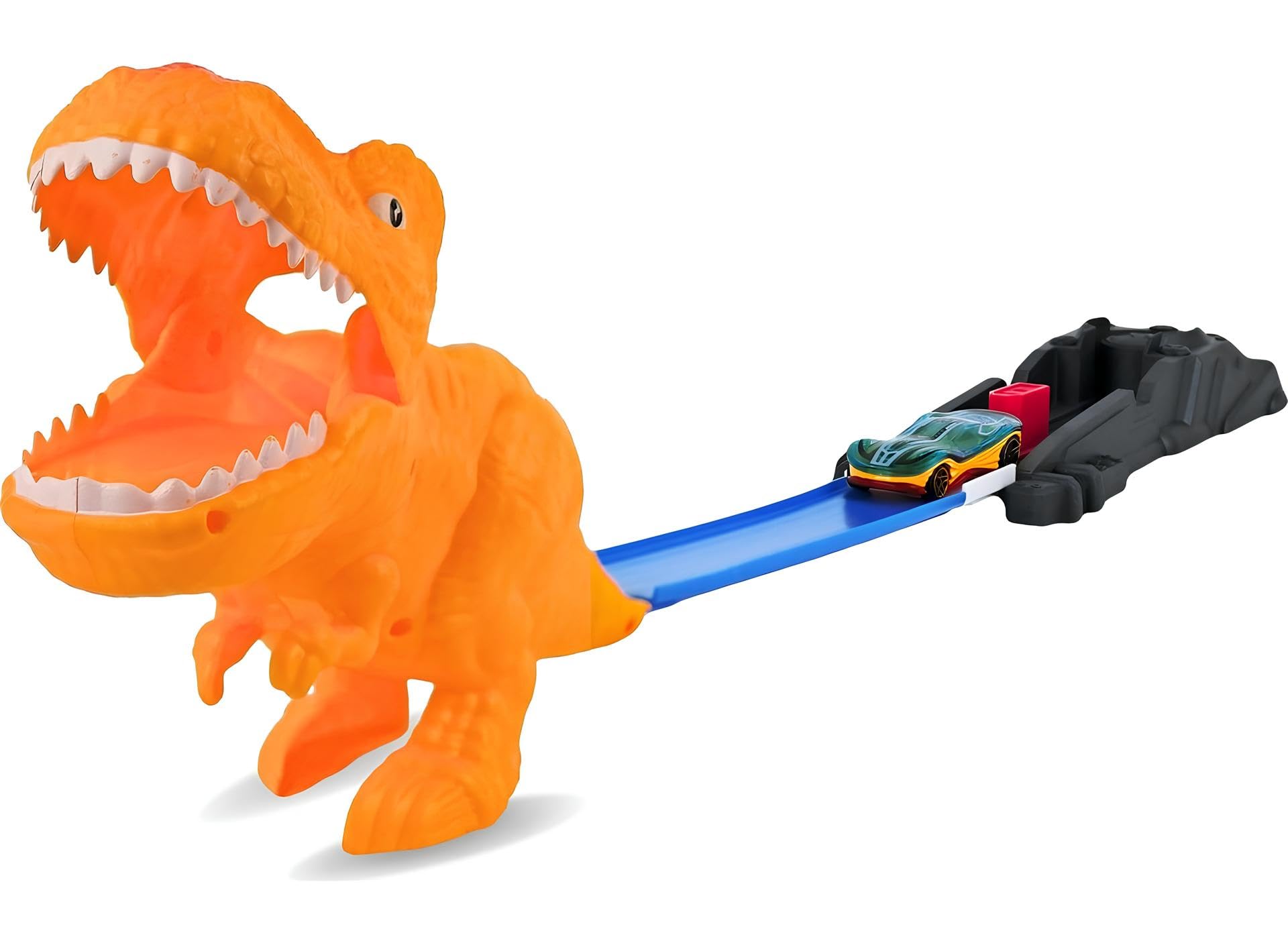 Tyrannosaurus T-Rex Acrobatic Dinosaur Track with Launcher and Metal Car Track Cars Flexible Death Jump Track Dual Function Challenge the Dinosaur Jurassic Loop Track - Image 3
