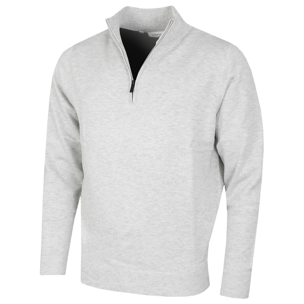 Calvin Klein Mens Campus 1/2 Zip Sweater - Palm Silver Marl - XXXL