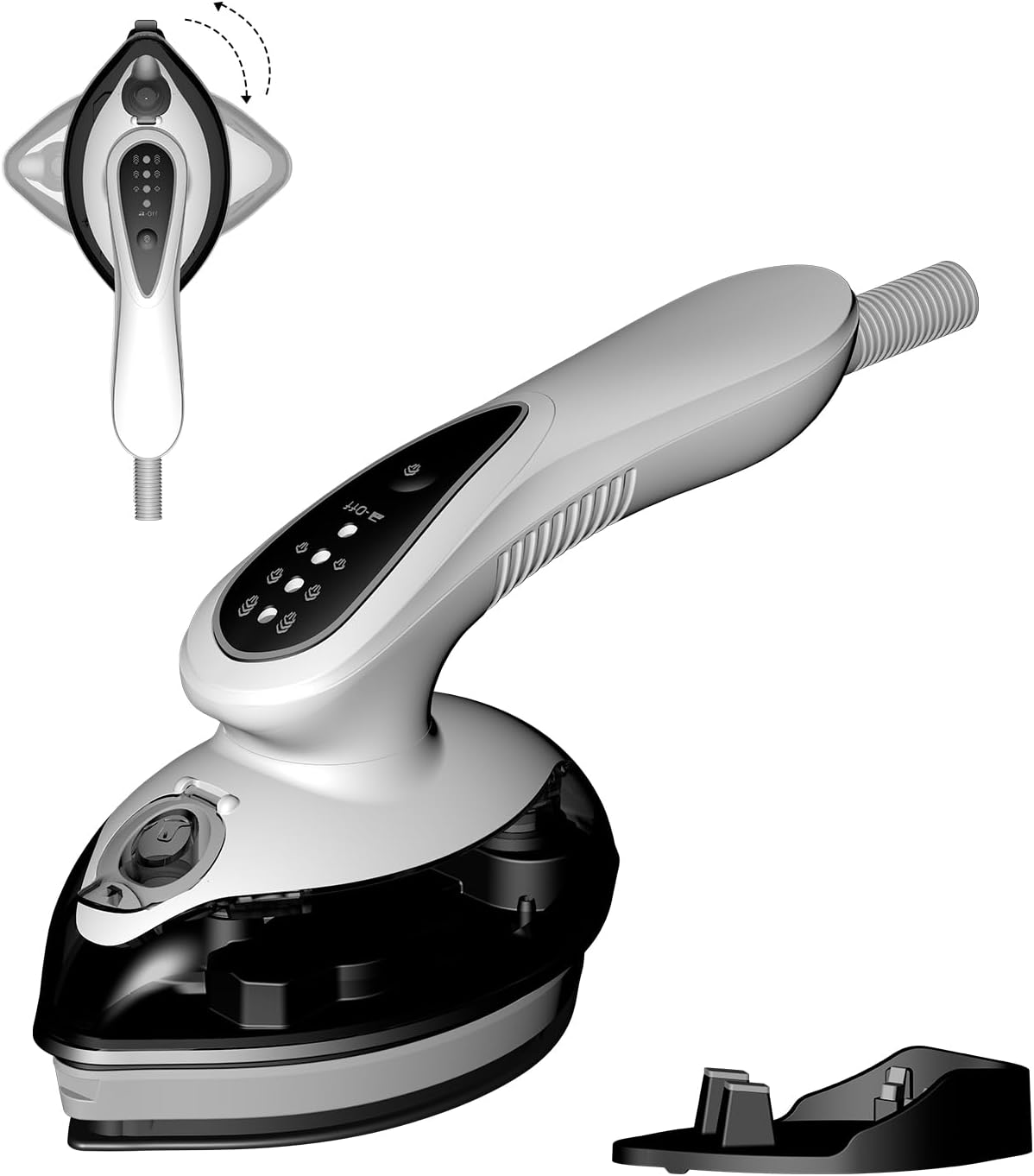 Portable Steam Iron for Clothes, 1100W, 20g/min Steam Flow, 120ML Large Tank, 25s Fast Heat Up, Ceramic Soleplate, 5.8Ft Cord, Small Iron for Travel, Home Use Portable Steam Iron for Clothes, 1100W, 20g/min Steam Flow, 120ML Large Tank, 25s Fast Heat Up, Ceramic Soleplate, 5.8Ft Cord, Small Iron for Travel, Home Use