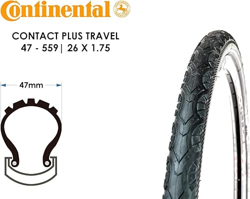 Miniatura 2 de 'Continental Contact Plus Travel Bike Tire - E-Bike Rated, SafetyPlus Puncture Protection, All Terrain Bicycle Tire (26'', 28'')'