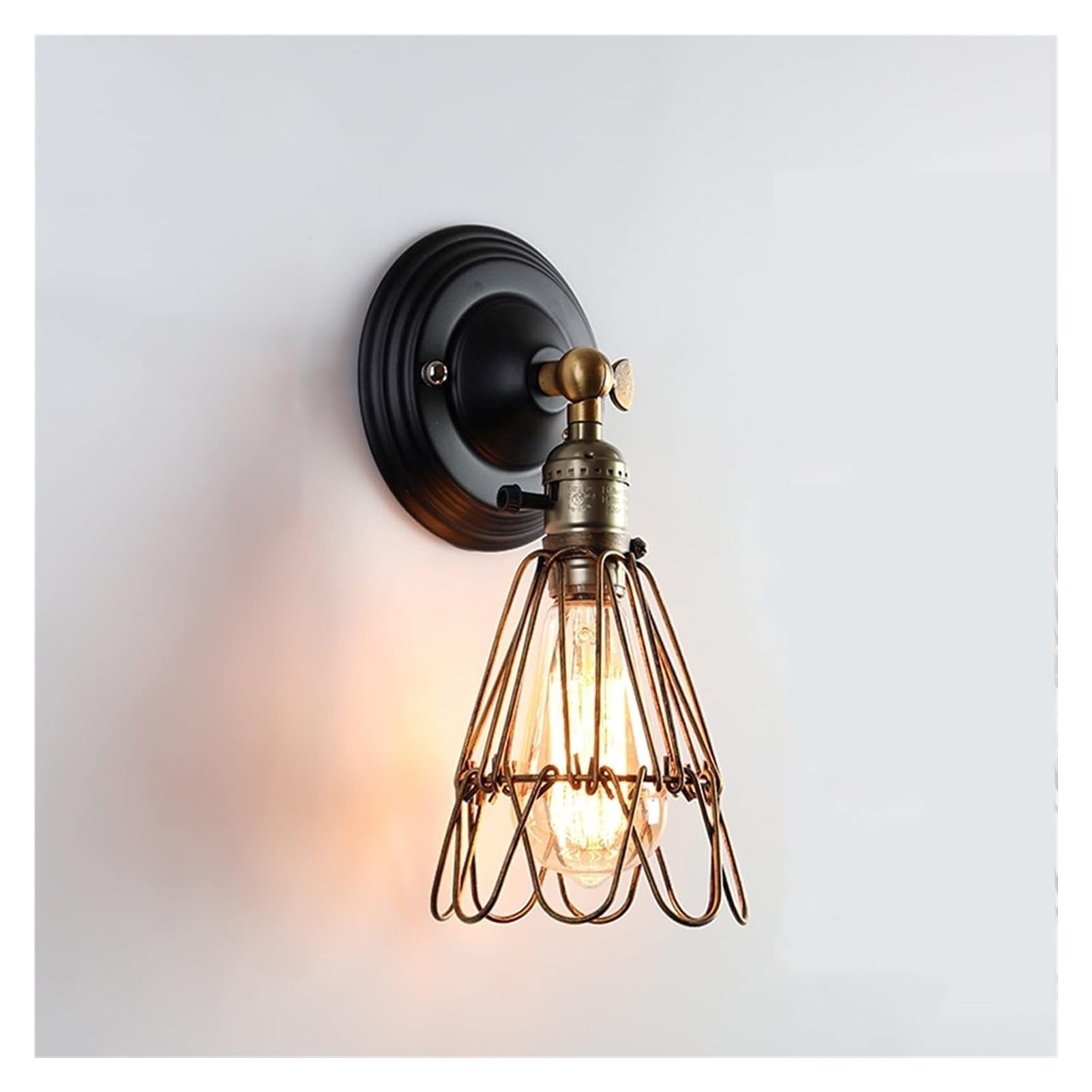 SXSCARKX American Embedded Wall Lights Attic Steampunk Lamp Industrial Style Bedside Edison Water Pipe Light Creativity Fashion Iron Art Decoration Decorative Safety Lights(Gold)