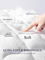 Vista 4 de SLEEP ZONE Protector de colchón impermeable para cuna, acolchado, ajustable, de 28 x 52 pulgadas, suave y transpirable, protector de cama infantil