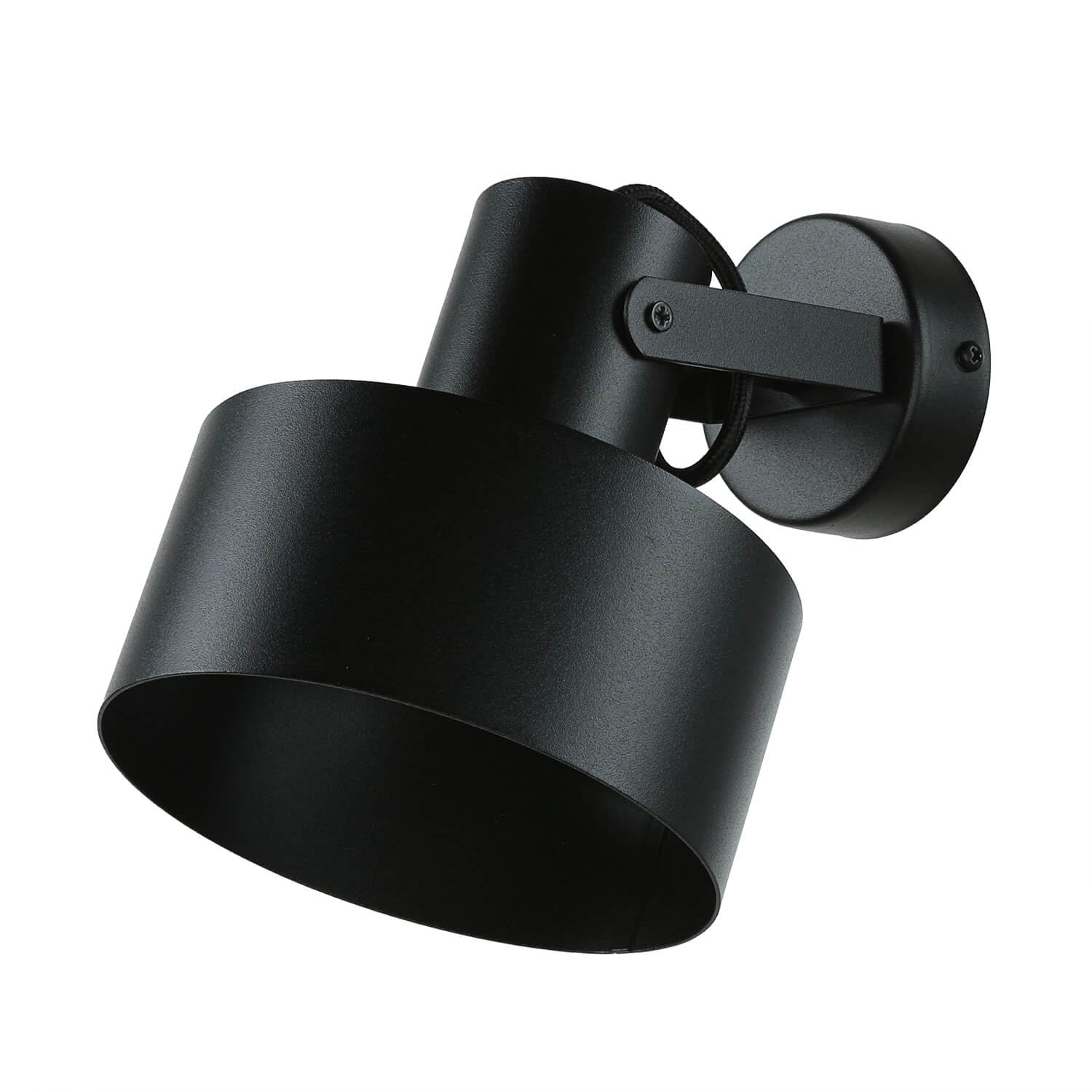 Faretto da parete per interni in acciaio nero E27 stile industriale paralume mobile corridoio soggiorno lampada da parete applique orientabile