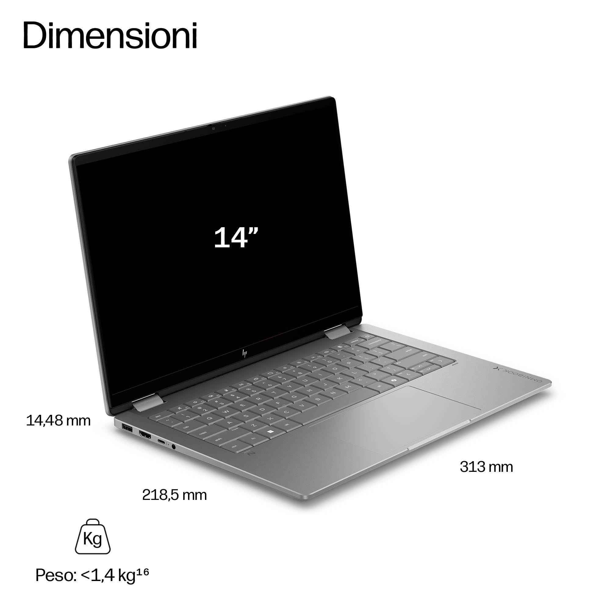 HP OmniBook X Flip, Convertibile, Copilot+ PC, 14", 2K OLED, Touch