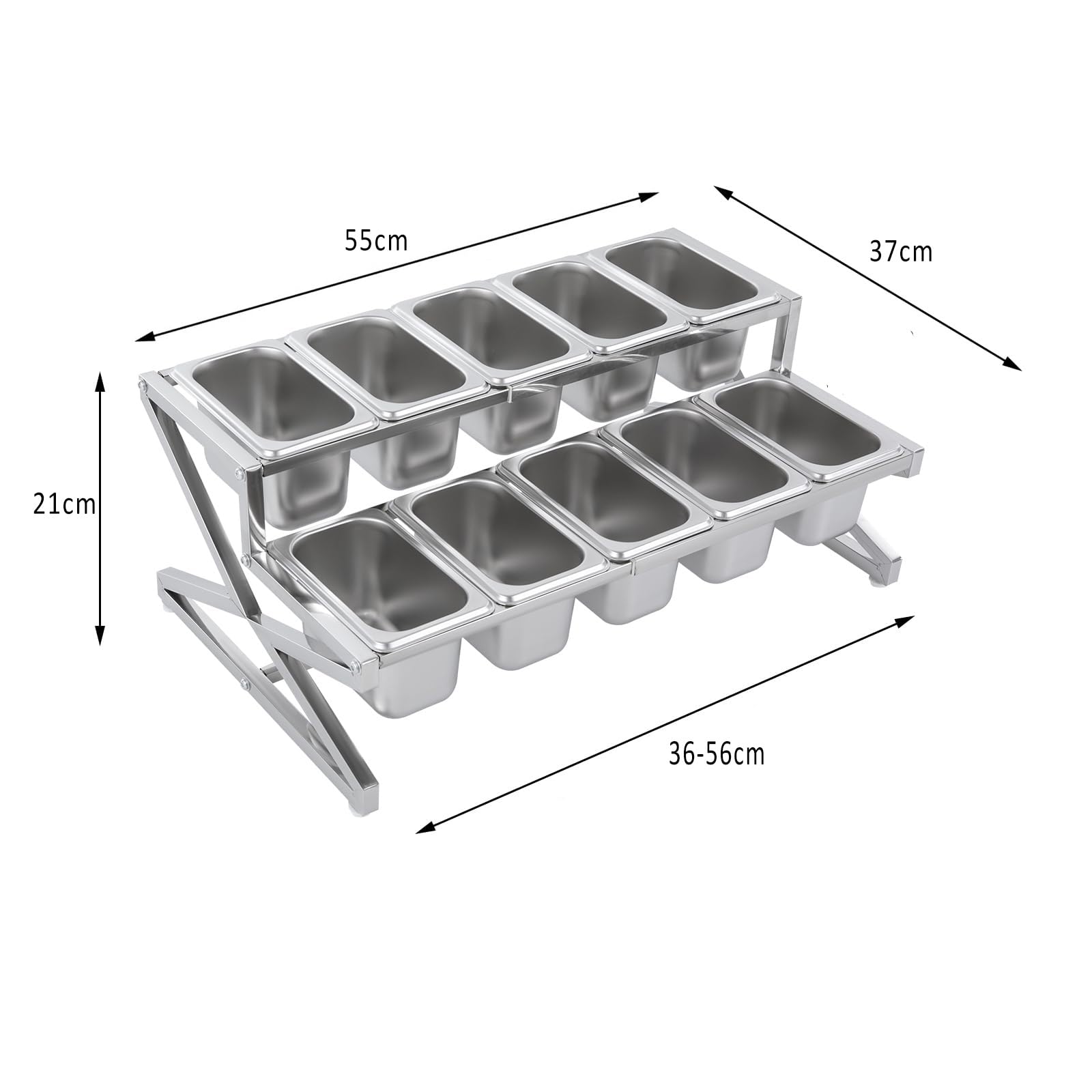 Topping Station estensibile per pizza con design retrattile per cucina buffet o ristorante