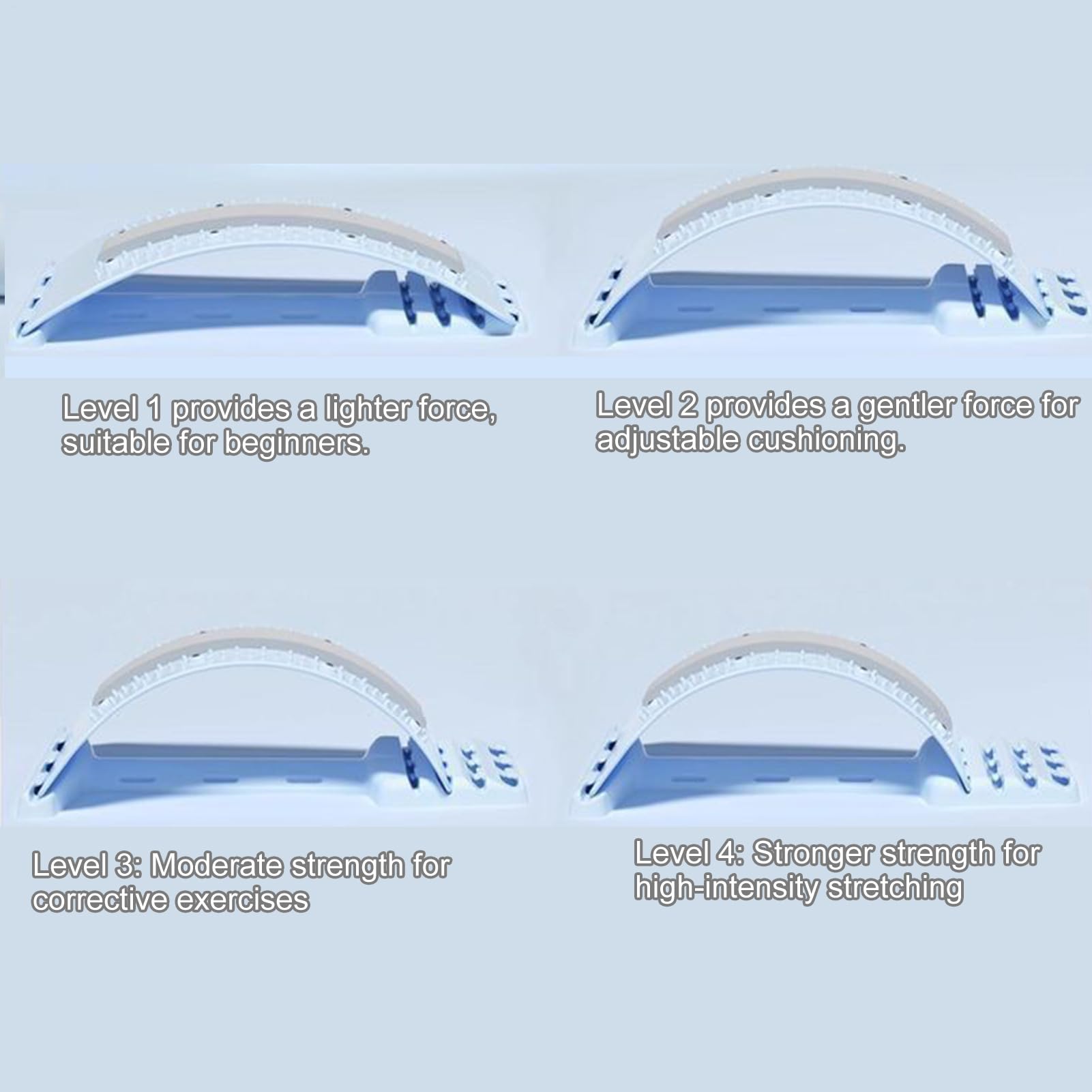 Rückenstützbrett Lendenwirbel Lsäule Massagegerät 4Stufig Einstellbar, Rückenstrecker Gerät Ergonomisch, Rückendehner Orthopädischer & Nackenstrecker, Rückentrainer Für Schmerzlinderung Wirbelsäulen