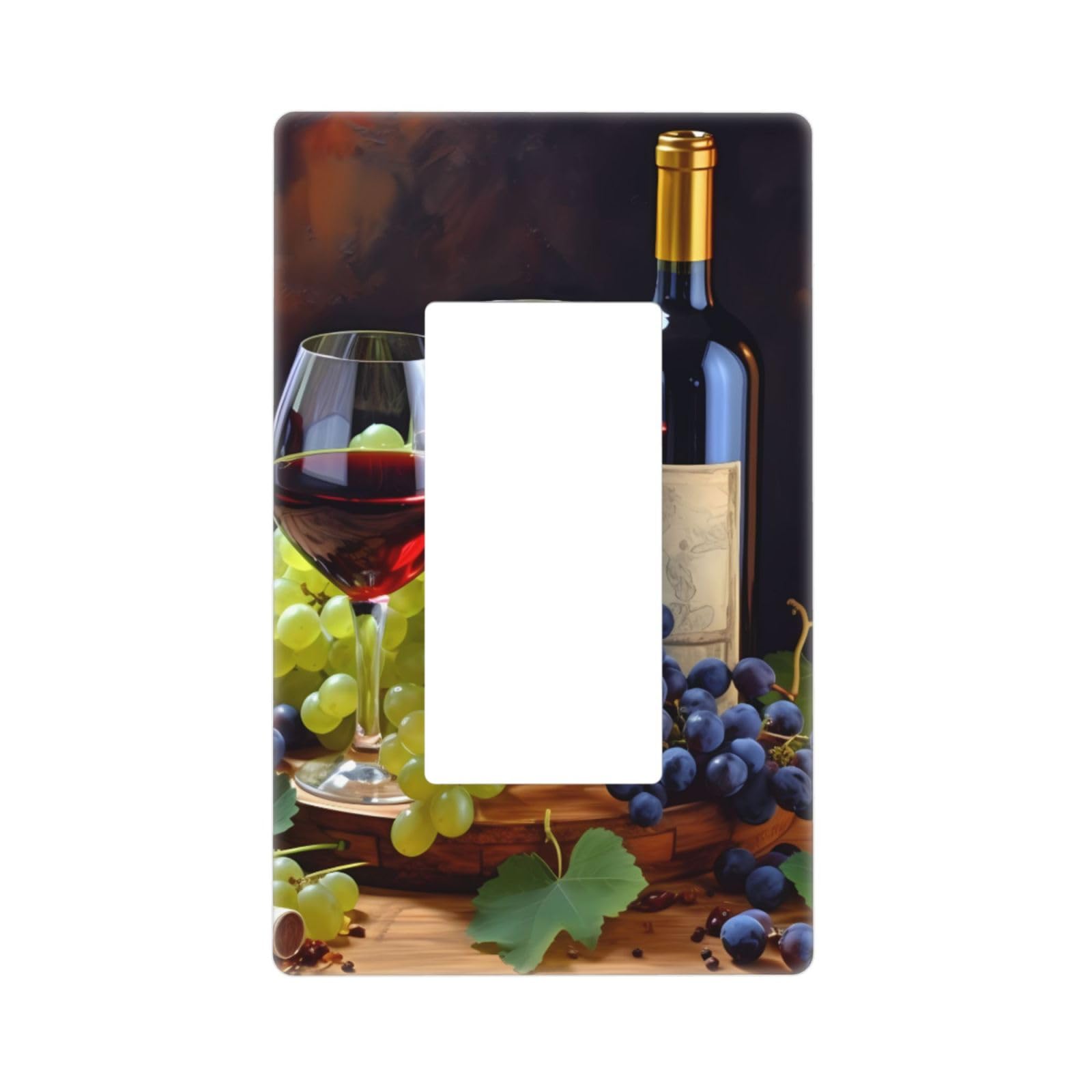 Kloph Style N Decorator Wall Plate 1 Gang Light Switch Covers Decorator Receptacle Outlet Covers Art Red Wine Galsses & Grapes Wall Plates For Electrical Outlets Plug Cover Single Rocker Switch Plates