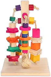 Brinquedo Totem em Pínus e Sisal Para Coelhos