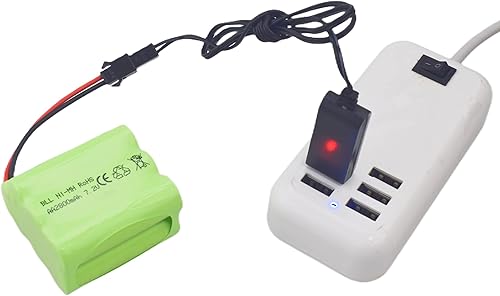 Miniatura 4 de Fytoo Batería AA 7.2V 2800mah RC con enchufe SM-2P con cable de carga USB para tanques de juguete Departamento de ingeniería de cama plana