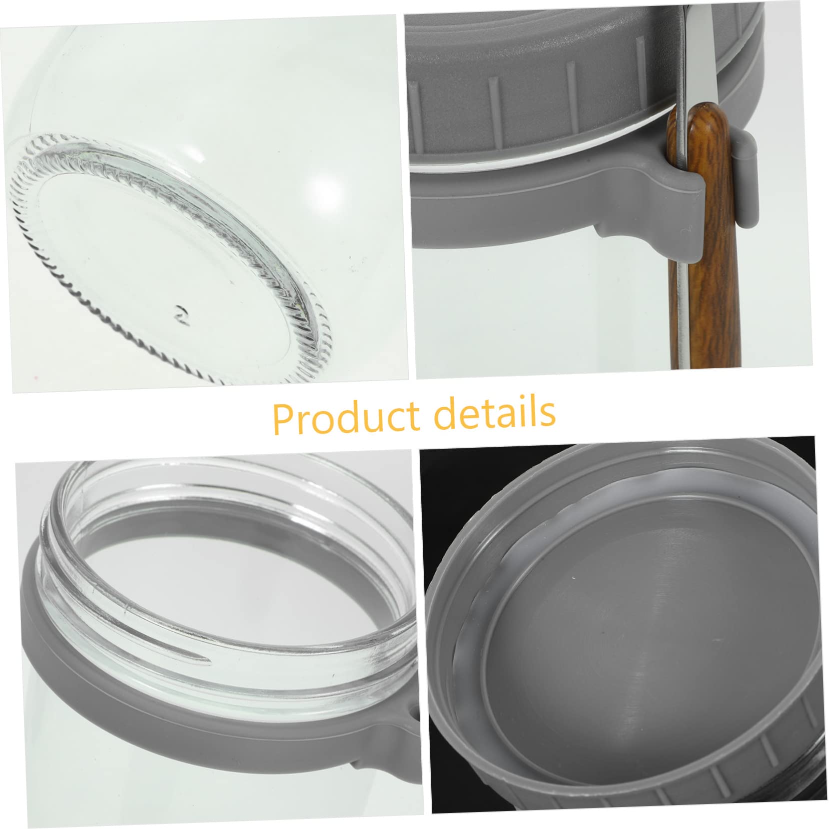 DECHOUS Vasetto per Porridge Anti-perdita 600ml, Set 2 Pezzi | Cucchiai, Vetro Sodocalcico e Coperchio, Bocca Ampia per Yogurt e Cereali, Facile da Portare