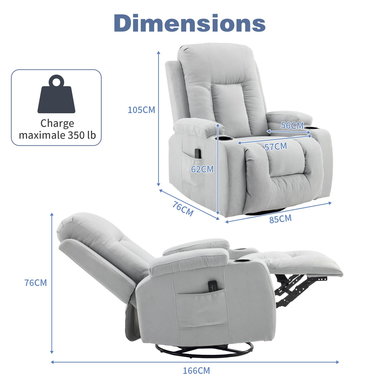 Fauteuil Relax Rotation à 360°, Fauteuil de Relaxation