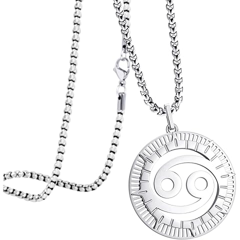 555Jewelry Stainless Steel Horoscope Zodiac Sign Necklace Pendant for Men & Women 