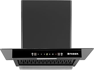 Faber 60cm 1300 m³/hr Autoclean T-Shape Kitchen Chimney | Autoclean Alarm | Mood Light | 12Yr Warranty on Motor 2Yr Comprehensive by Faber|Filterless|Touch & Gesture|HOOD IGNIS IN HC SC BK FL 60,Black