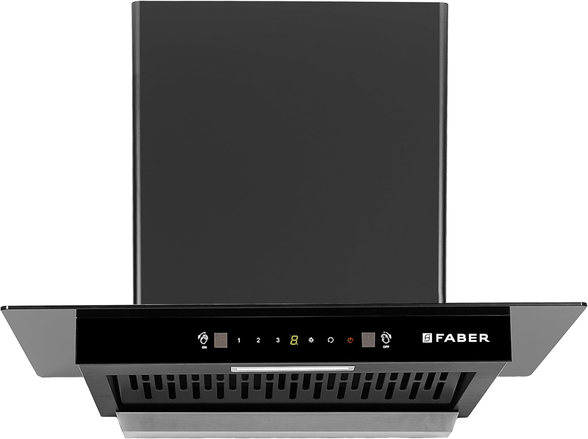 Faber 60cm 1300 m³/hr Autoclean T-Shape Kitchen Chimney | Autoclean Alarm | Mood Light | 12Yr Warranty on Motor 2Yr Comprehensive by Faber|Filterless|Touch & Gesture|HOOD IGNIS IN HC SC BK FL 60,Black