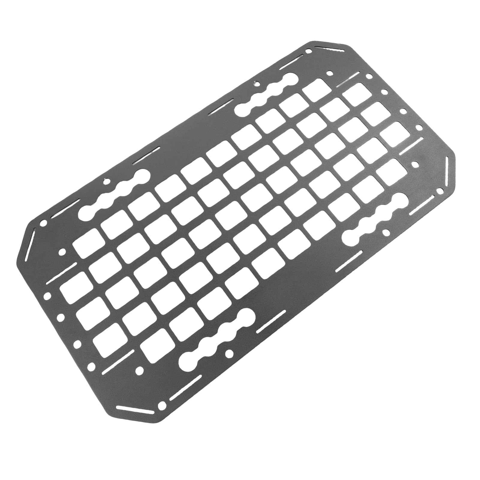 Pannello Molle per Pianale Laterale in Alluminio per Camion 489x267x2mm con Binario a L, Pannello di Ricambio per Pianale di Veicolo per Camion, Organizer per Carico con Cinghie e Fibbie