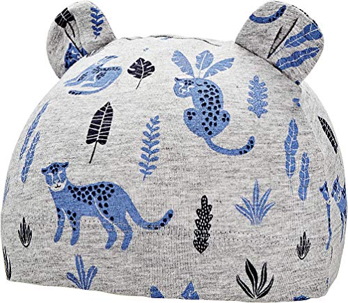 Coolibar UPF 50+ Baby Fauna Critter Hat - Sun Protective (3-6 Months- Grey Leopard)