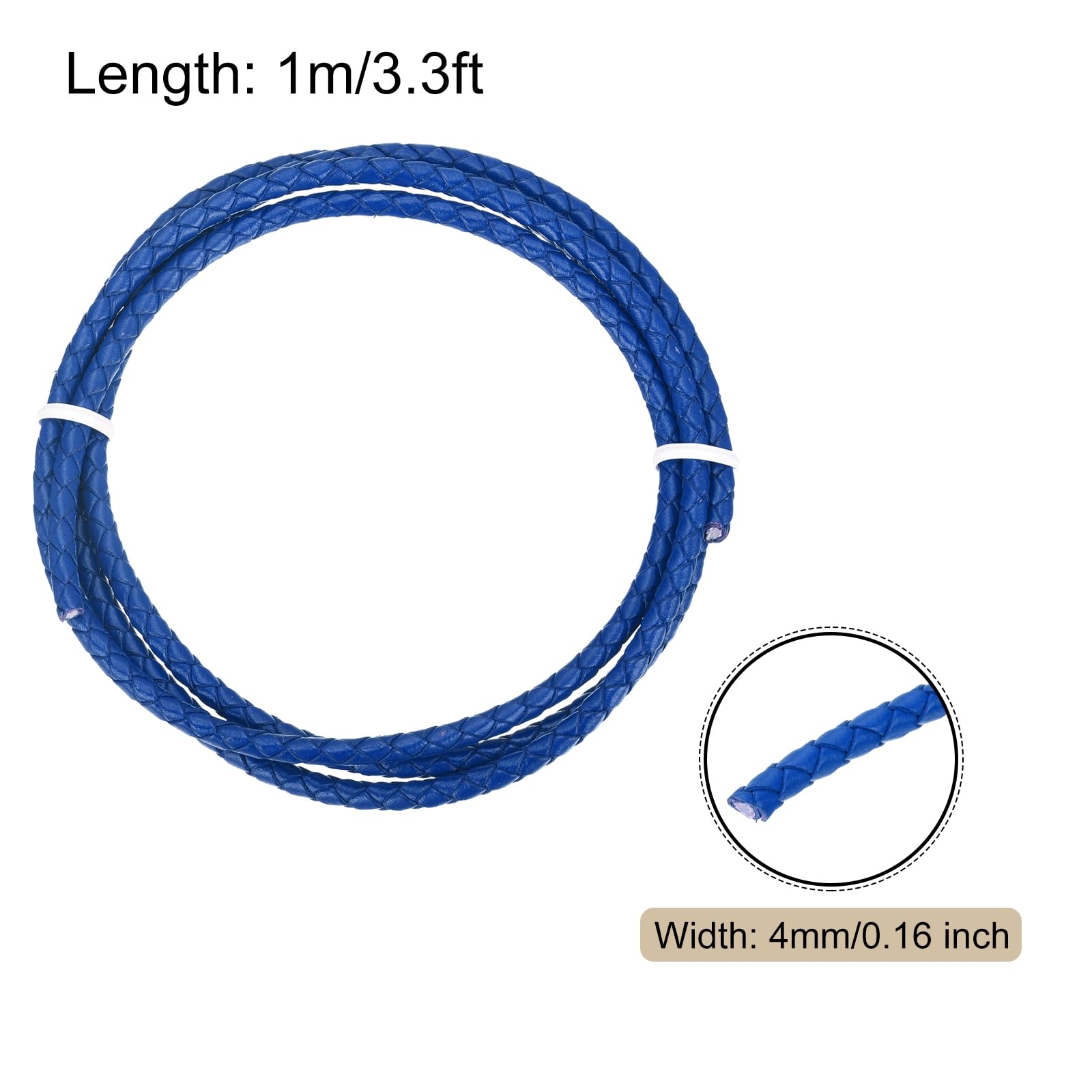 Rebower Round Braided Leather Cord 4mm Bolo Leather Cord String Rope for Jewelry Making Necklaces, Bracelets, Wraps, Crafts - Image 2
