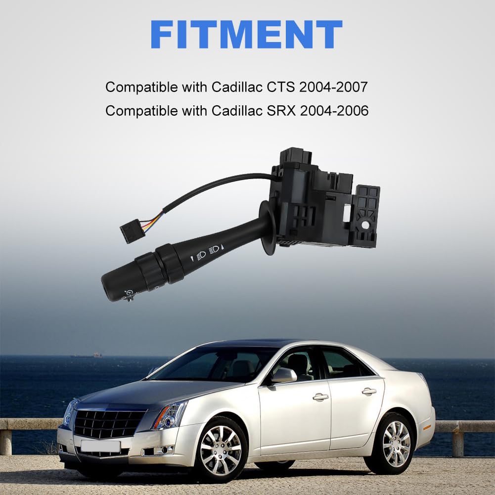 JDMON Turn Signal Switch Compatible with Cadillac CTS 2005 2006 2007, SRX 2004 2005 2006 Turn Signal Switch Cruise Control Switch Replace 25743472