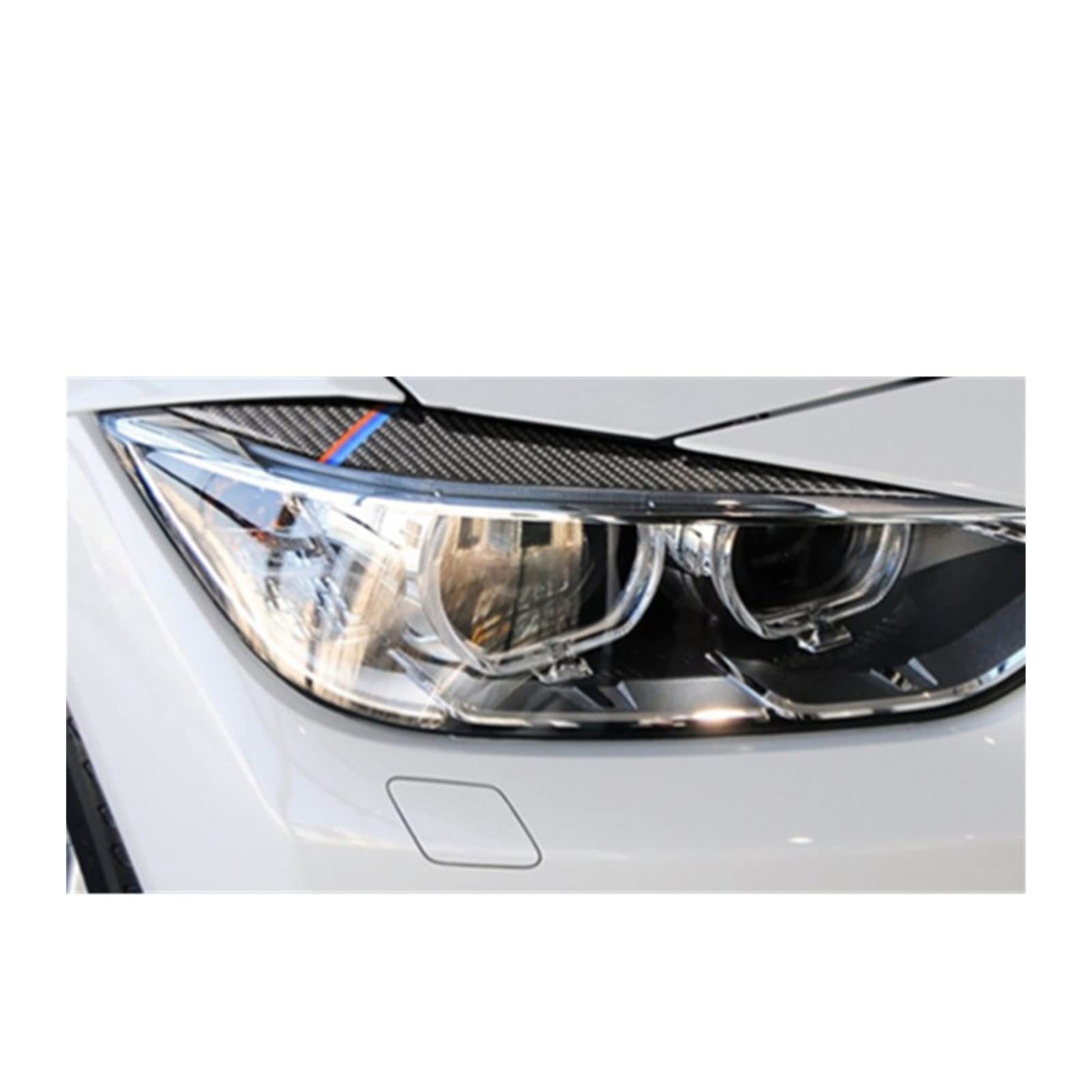 DEHIWI Cubiertas para los Faros de Las Cejas para B&MW 3 Series 2013-2017 F30 F35 Pegatinas para Faros Delanteros Párpados De Cejas Embellecedor Cubierta Accesorios Decorativos para Coche