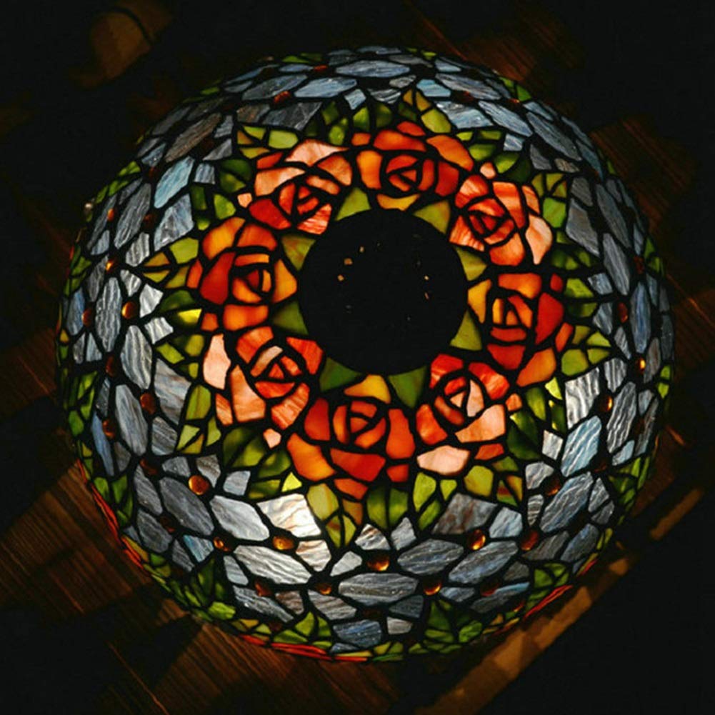 Lampa stołowa w stylu Tiffany 18" Pure Handmade Art Lampa Rose Wedding Room Dekoracja Salon Sypialnia Study Study Lampa biurkowa