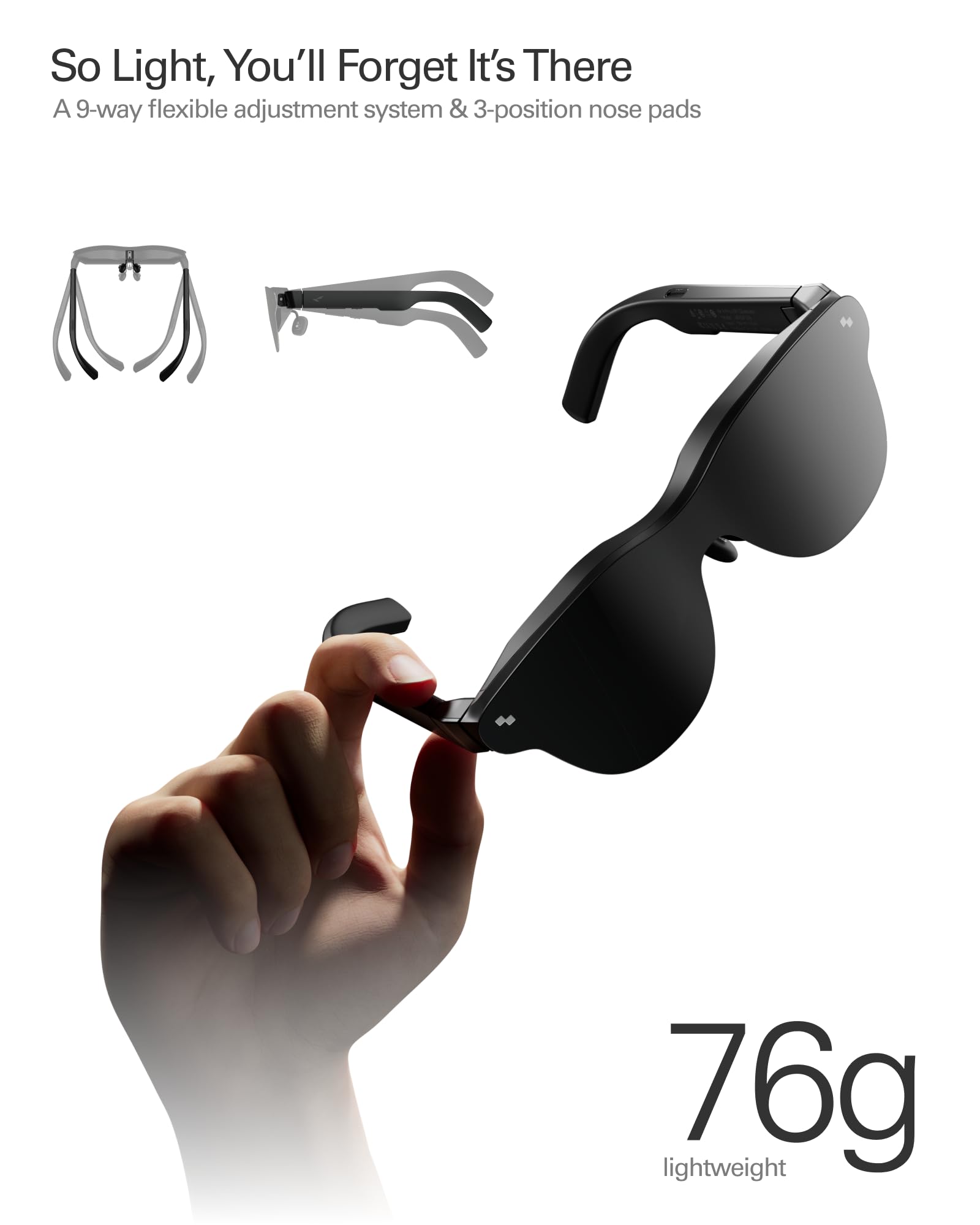RayNeo Air 4 Pro AR/XR Glasses, HDR10 Display, Vision 4000 Chip, 201" Virtual Cinema, Audio by Bang & Olufsen, 3D Movies & Gaming Smart Glasses for iPhone 17,16,15/Android/Mac/Steam Deck/PS4/5 — view 9