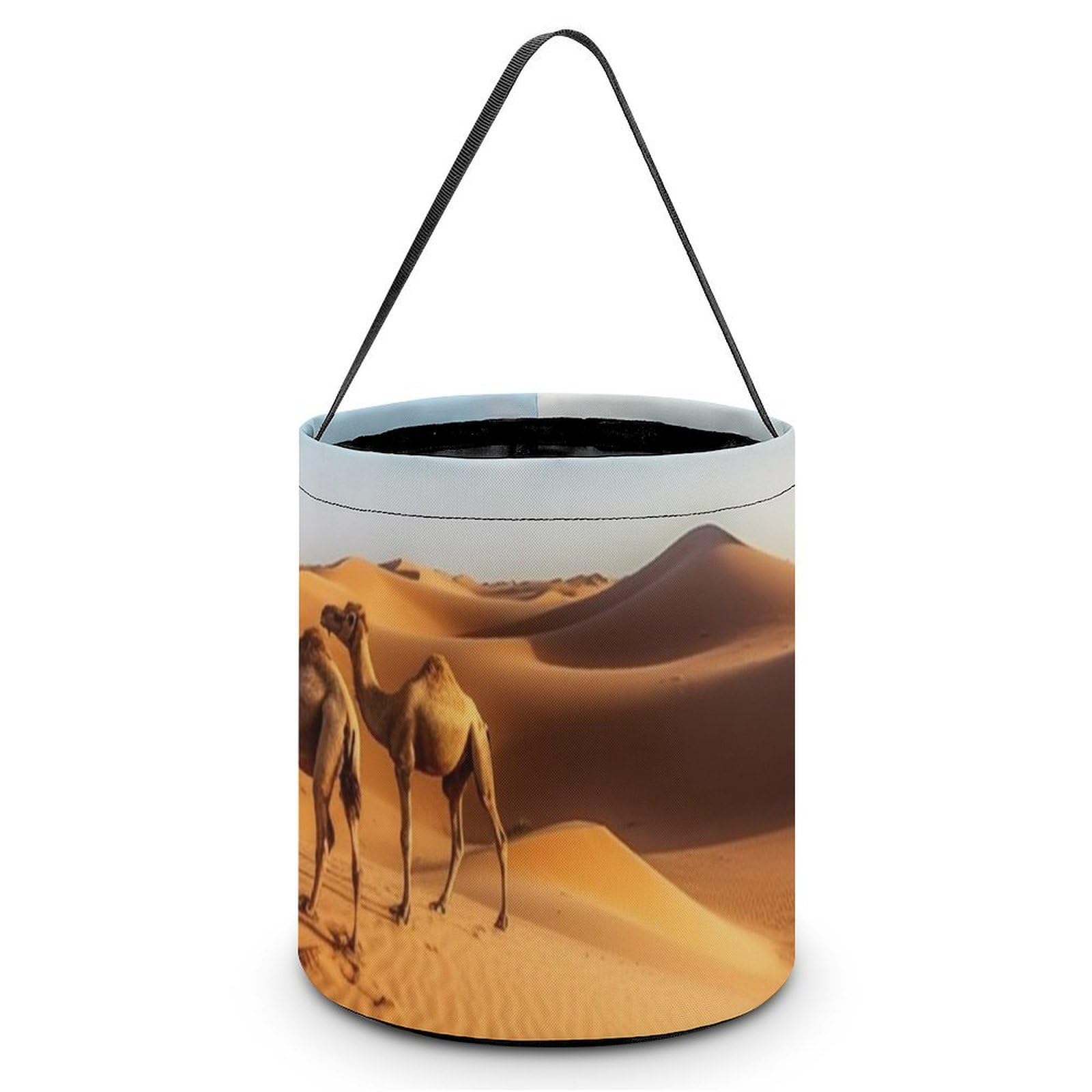 NTVOWPZO Halloween Candy Bucket Sand Dunes In The Sahara Desert Trick Or Treat Bags Halloween Candy Tote Bag with Handles Reusable Candy Baskets for Halloween Party Supplies Favors Gift Bags