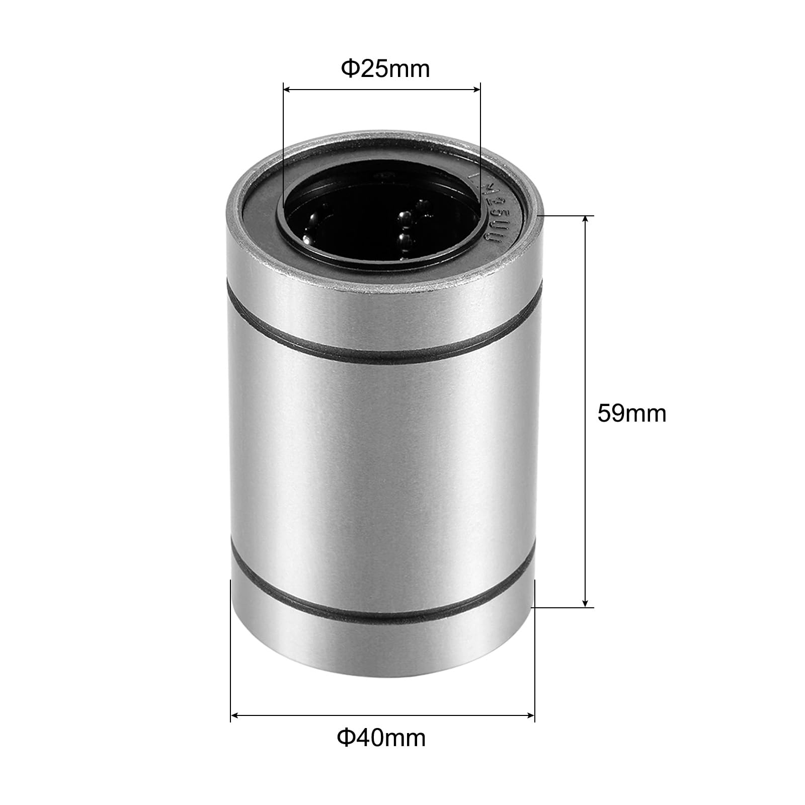 QUARKZMAN 12Pcs Cojinetes Lineales Lm25Uu Diámetro de Perforación de 25mm Diámetro Exterior de 40mm Longitud de 59mm para Cnc Impresora 3D