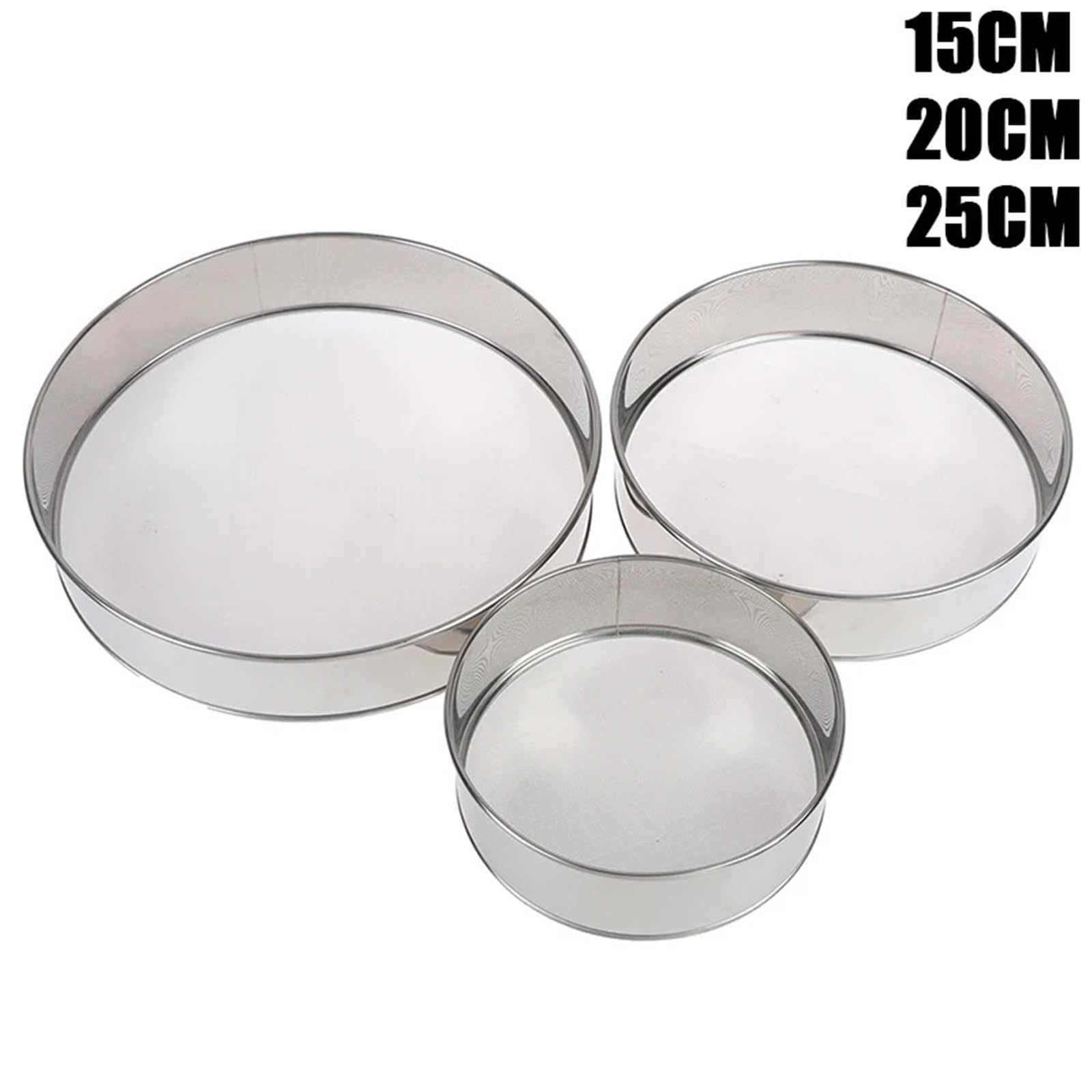 3PCS Küche Fein Mehl Sieb Edelstahl für Mehl