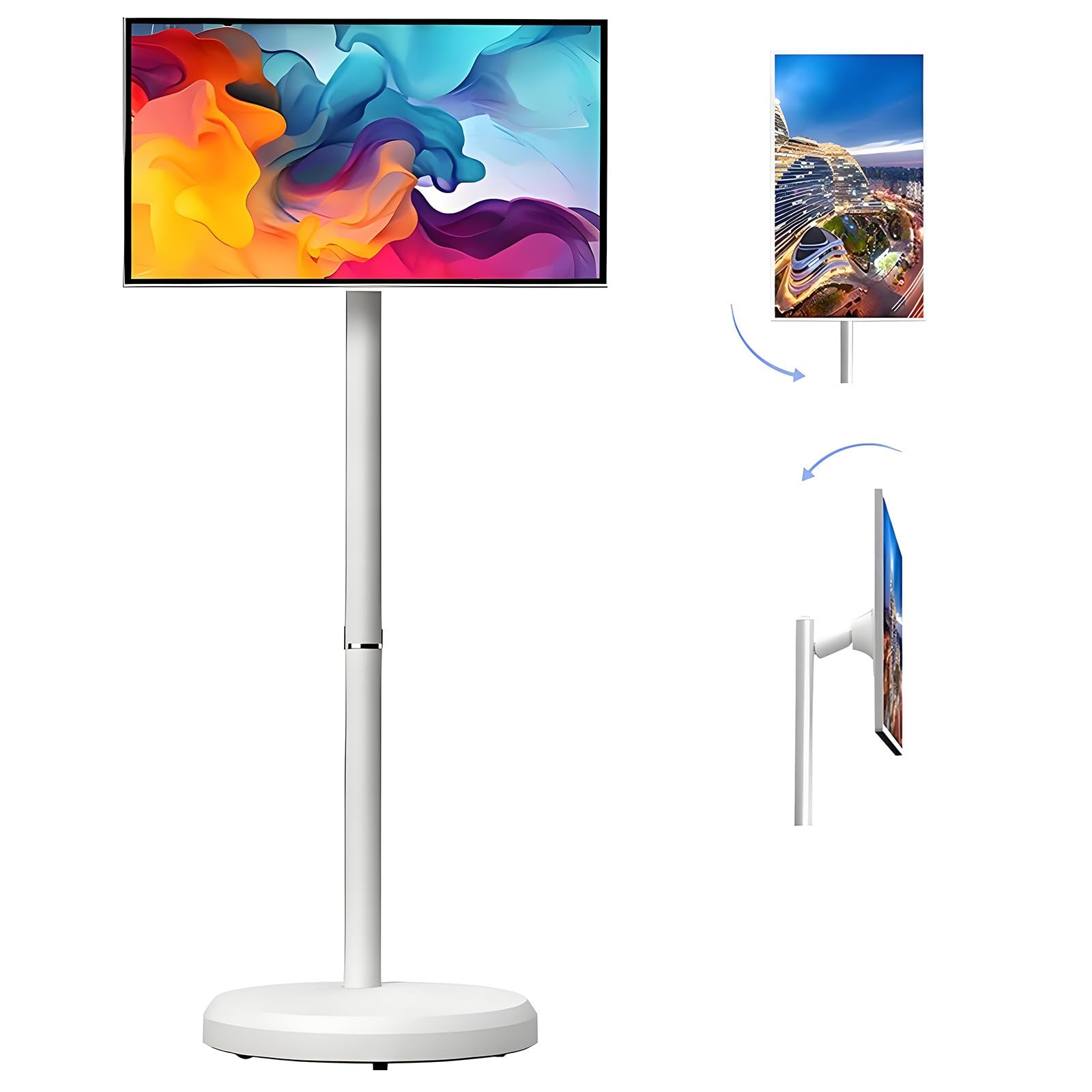 Smart TV Portátil De 21.5 Pulgadas con Pantalla Táctil Y Soporte Giratorio, Batería De 6000 Mah 6+128G