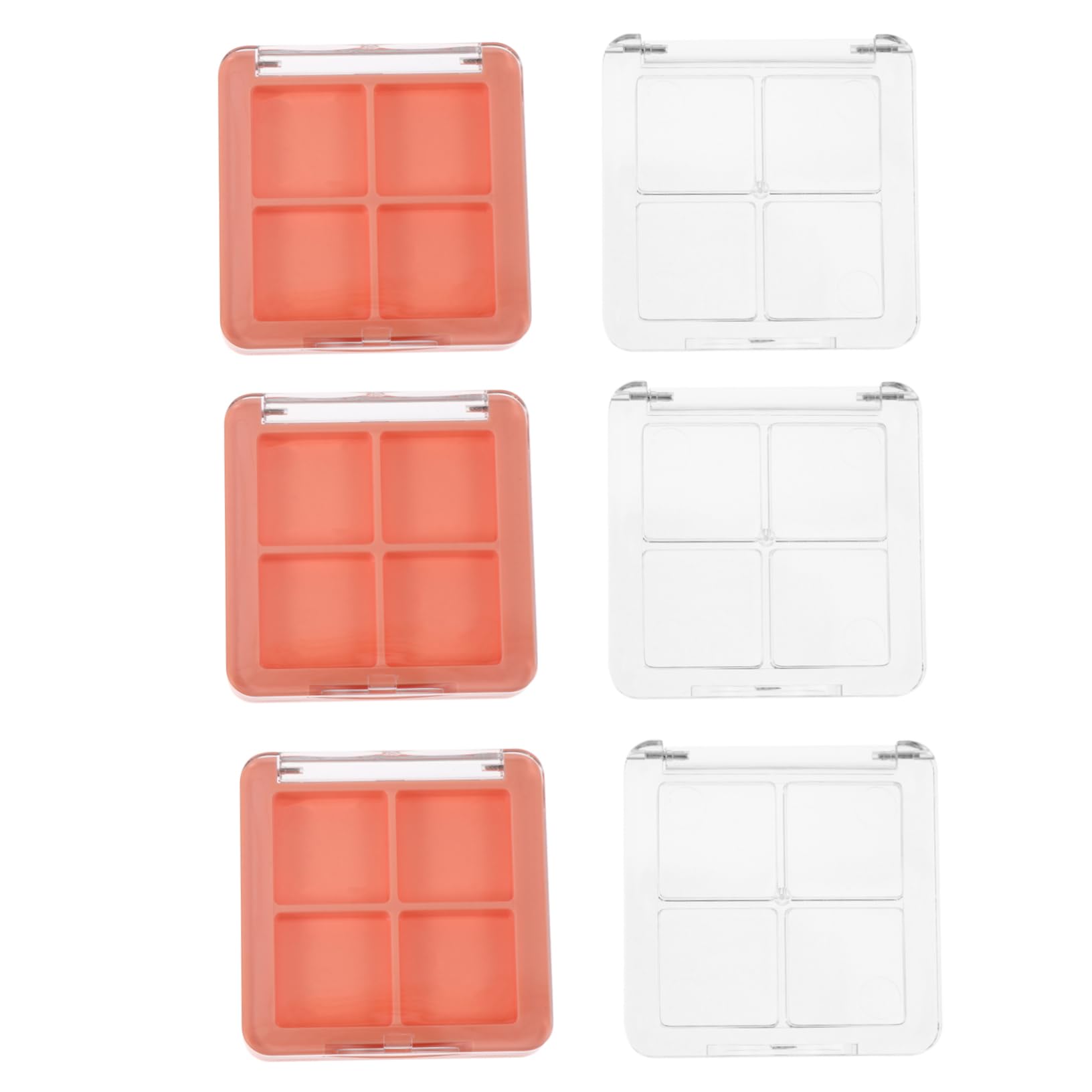 Healeved Quality Simple Design Eye Shadow Boxes 6pcs Diy Portable Makeup Containers for Women