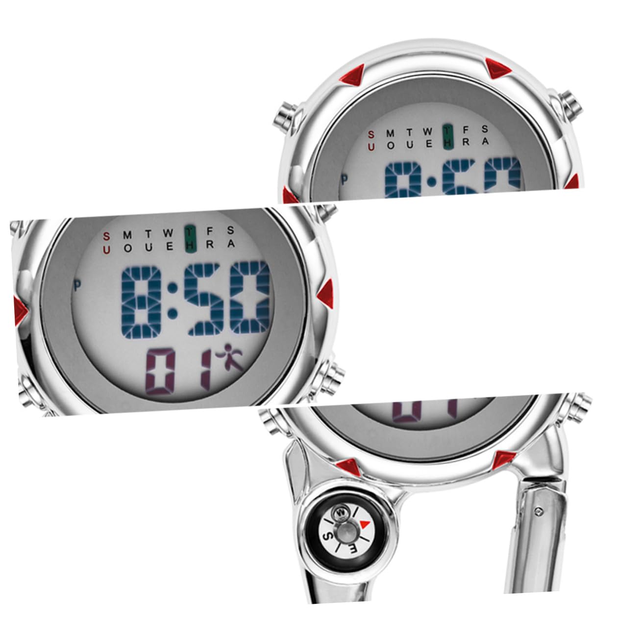VALICLUD 3 Stück Einfaches Design Karabiner Uhr Quarzuhr Alarm Und Kompass Für Taucher