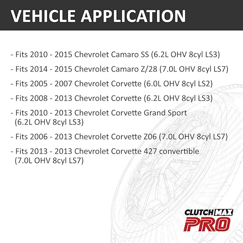 Miniatura 2 de ClutchMax PRO OEM - Volante de embrague de alta calidad compatible con Chevrolet Chevy Camaro 2005-2013 Corvette 6.0L 6.2L 7.0L LS2 LS3 LS7