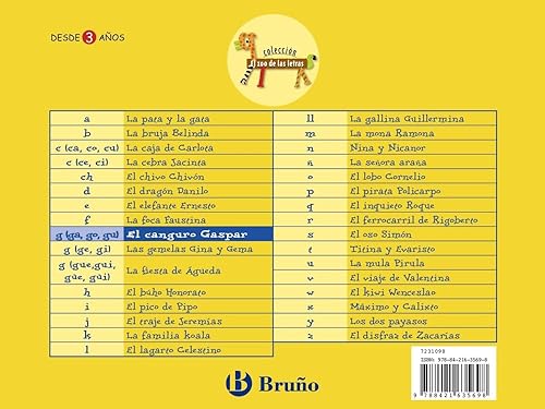 El canguro Gaspar: Juega con la g (ga, go, gu) (Castellano - A PARTIR DE 3 AÑOS - LIBROS DIDÁCTICOS - El zoo de las letras)