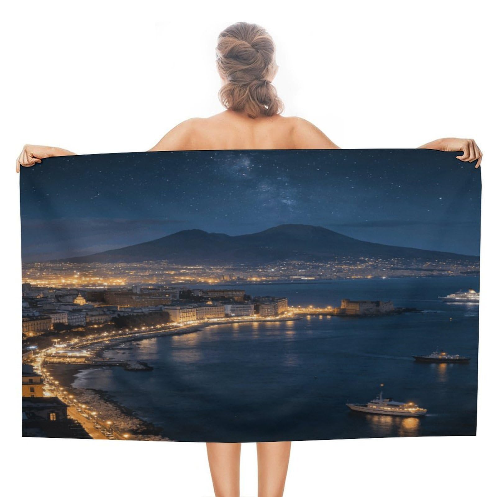 VstaDank Naples Beach Towel for Adult Quick Dry Sand Free Swim Towels Soft Large Size Pool Towels Lightweight Oversized Bath Towel for Travel, Camping, Swimming 51 X 31 Inches