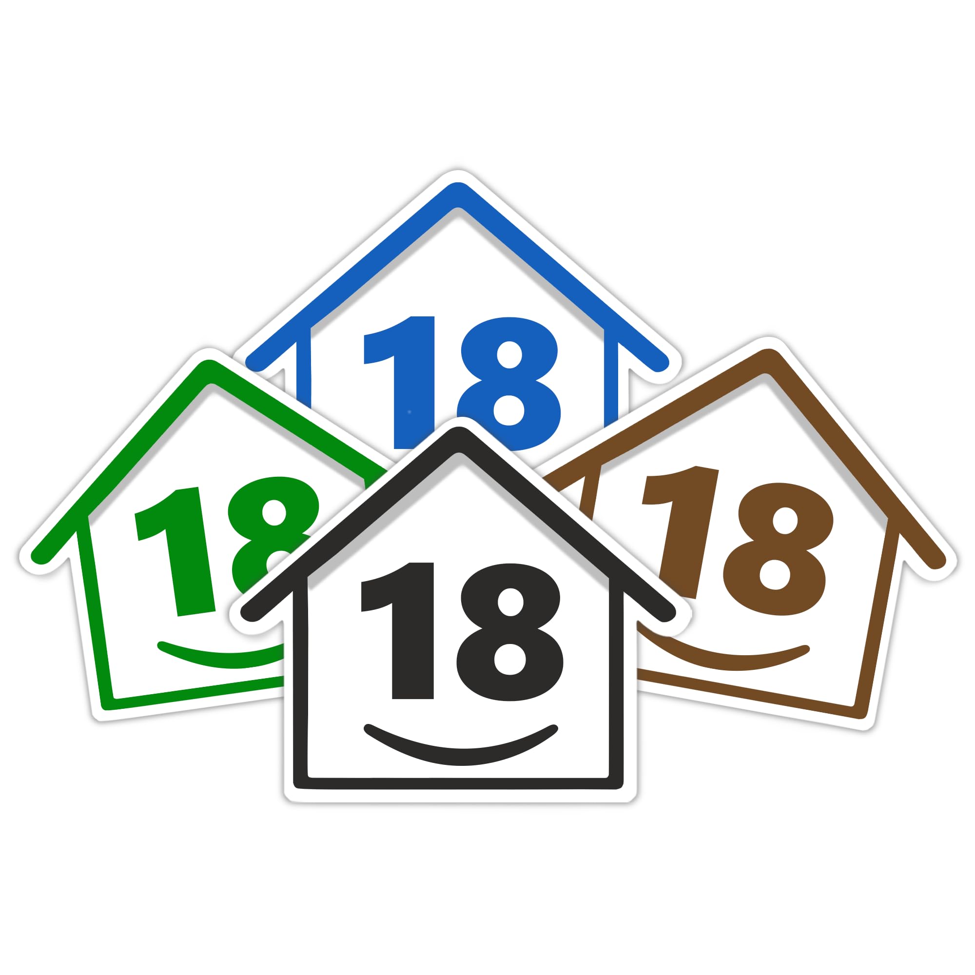 4 x Bin Numbers for Wheelie Bins, 1-99, 15cm ‘Happy House’ Colour Design Dustbin Stickers, Easy Application Stick On Number Stickers - Weatherproof Self Adhesive Vinyl – Blue, Black, Green, Brown (25) — view 44