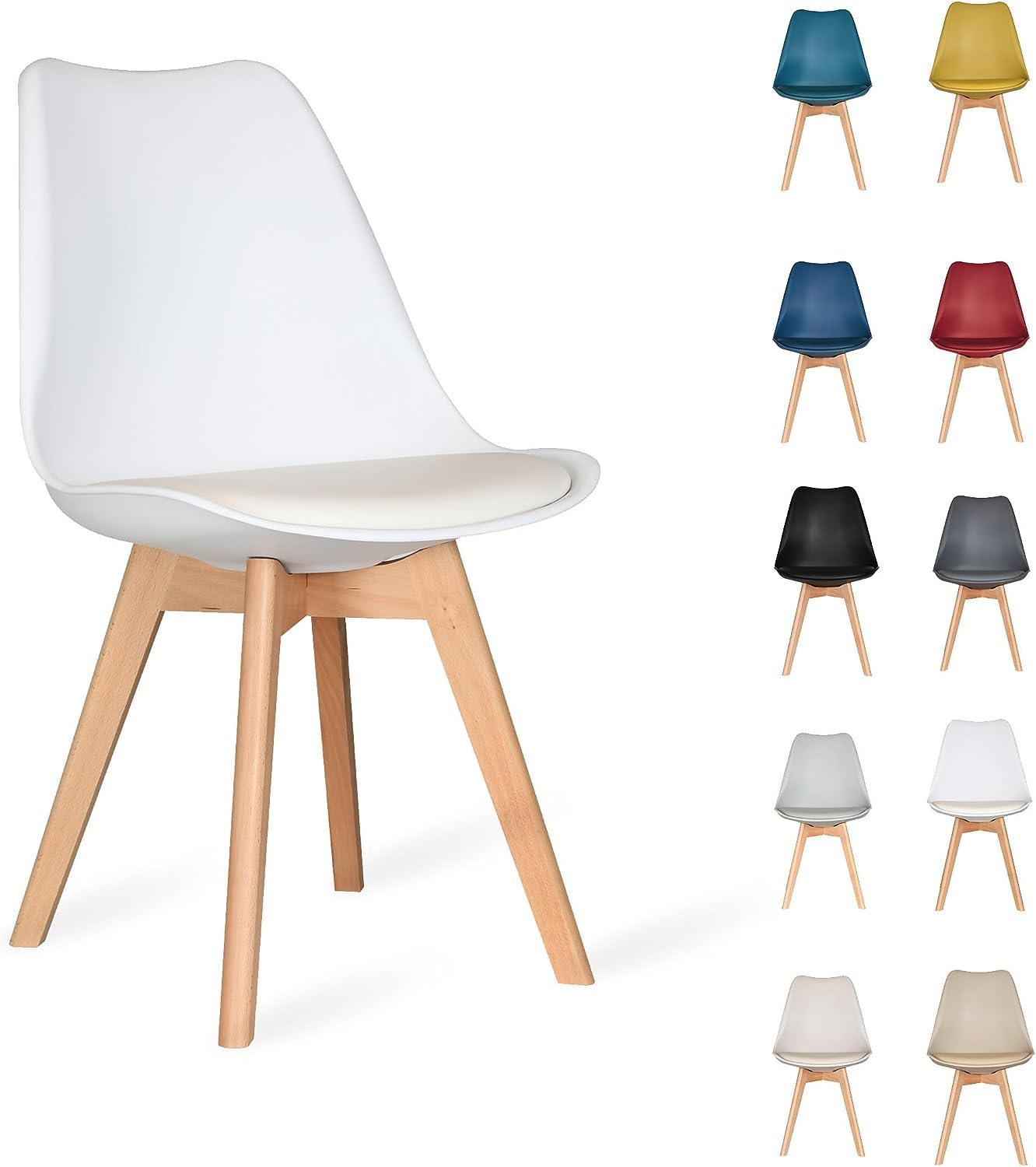 AVC Designs Set of 2 Dining Chairs Designer Wooden Home Office Commercial (Burgundy)