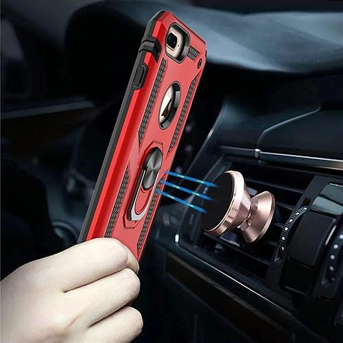 Miniatura 2 de KKRD - Funda para teléfono compatible con iPhone 8 PlusiPhone 7 Plus, con protección contra golpes, anillo de soporte, color rojo