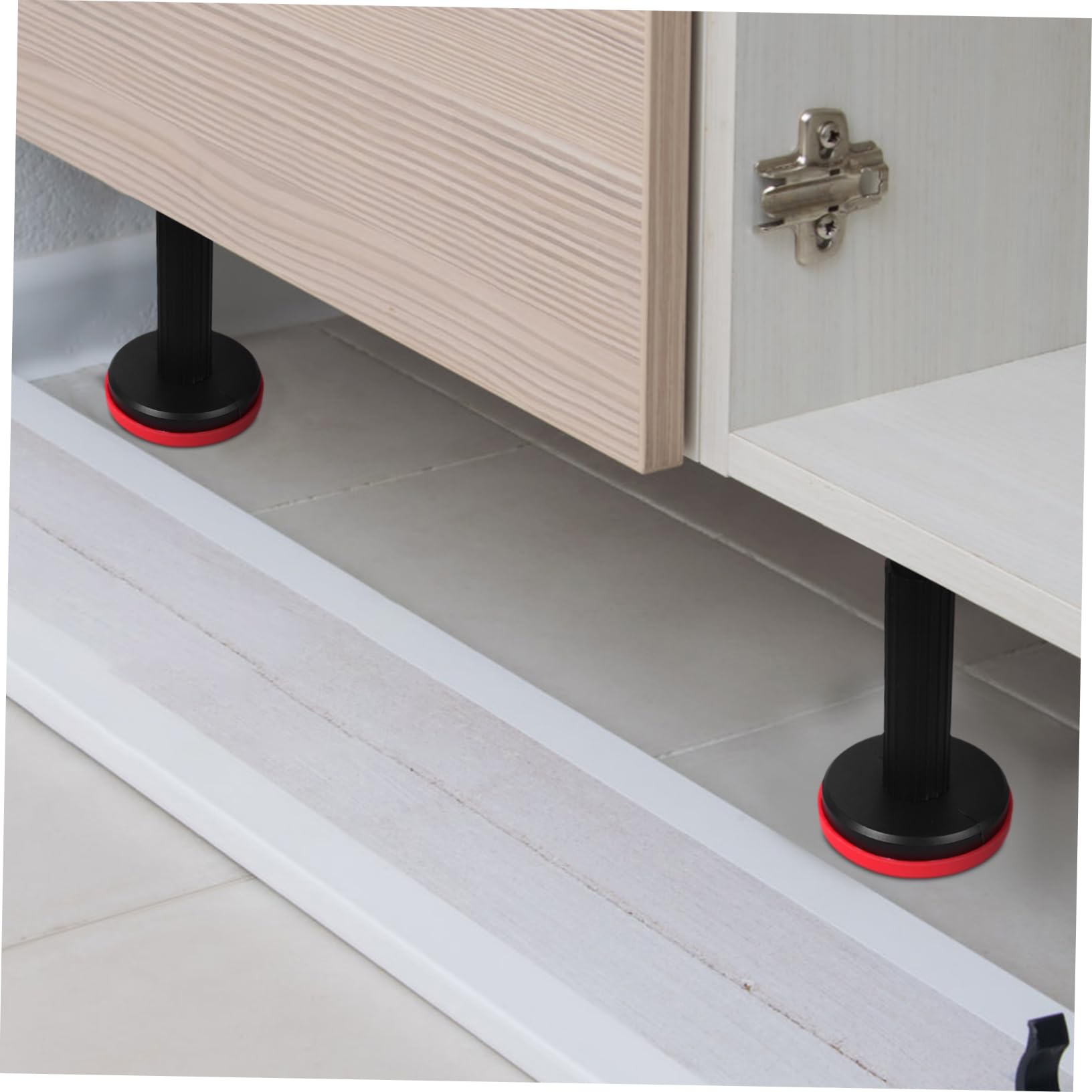 SHINEOFI 2 Soportes Telescópicos Ajustables Negros 18-44cm para Gabinete de Baño, Estructura Estable y Base de Nylon para Instalación de Lavabo