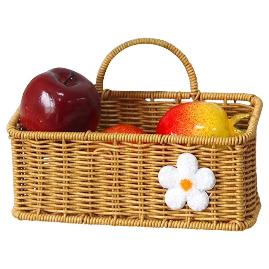 Hndhbfgrt Wall Mount Fruit Basket Woven Storage Basket Wall Hanging Rattan Woven Organizer Basket Imitation Rattan