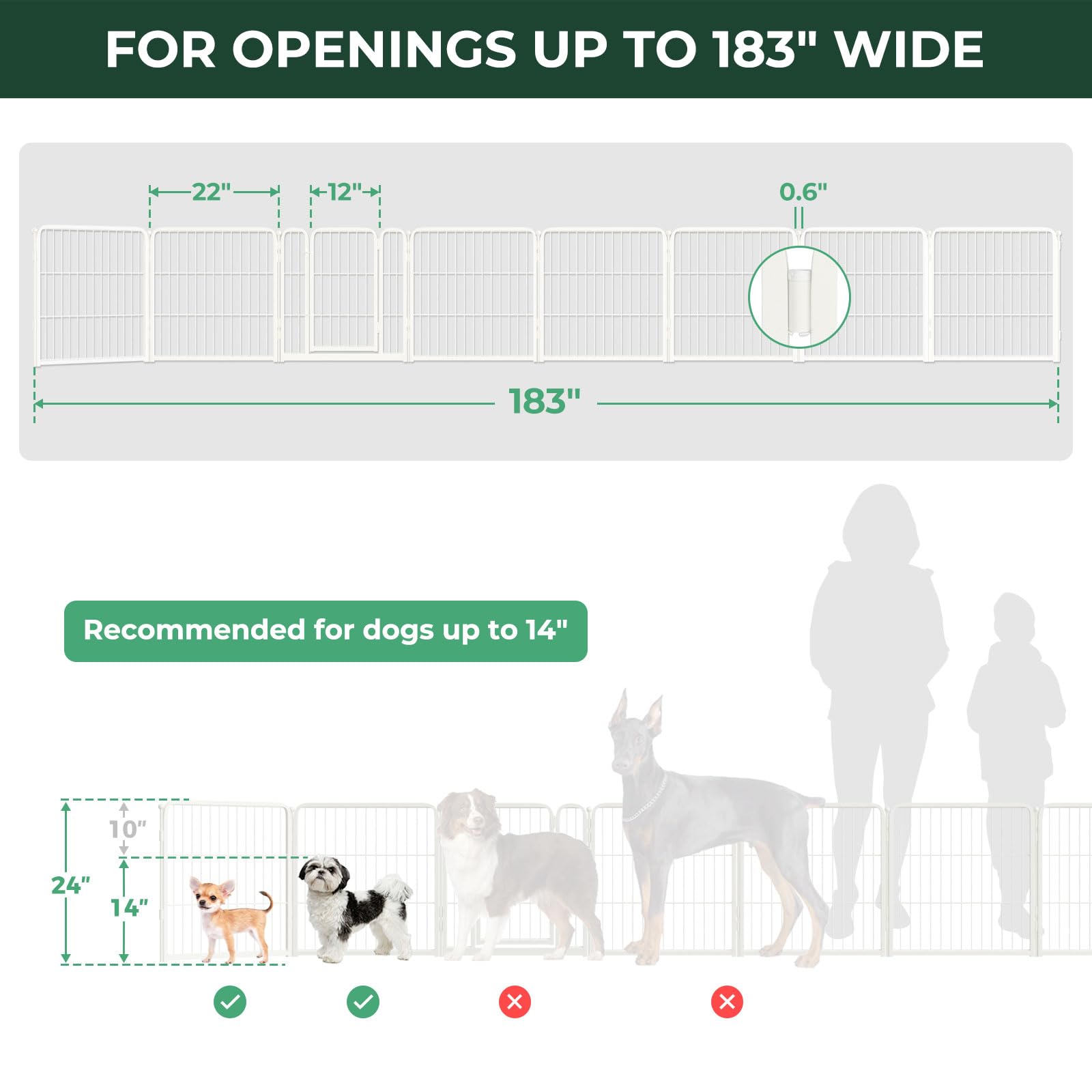 Amazon.co.jp: FXW 犬用ゲート 超ワイド・幅調整可能 最大4.65m 高さ