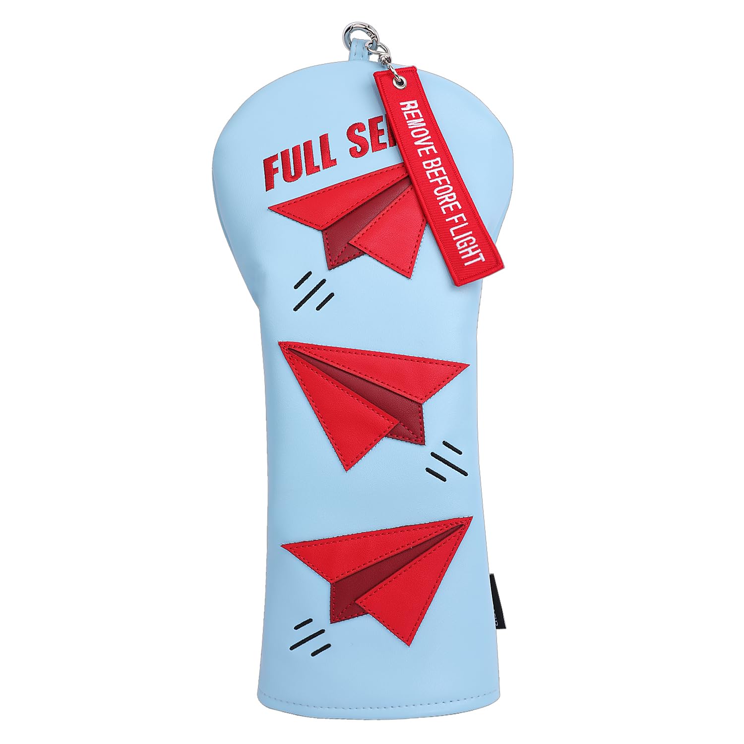 SHABIER Blue Golf Driver Headcover with Red Airplane Design for Golf Driver Club