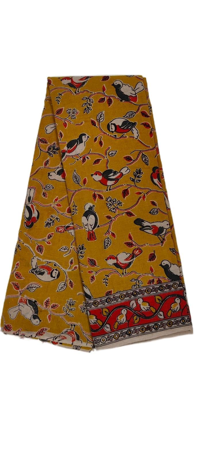 Kalankari Cotton Sarees with Small Birds Design-picture-24