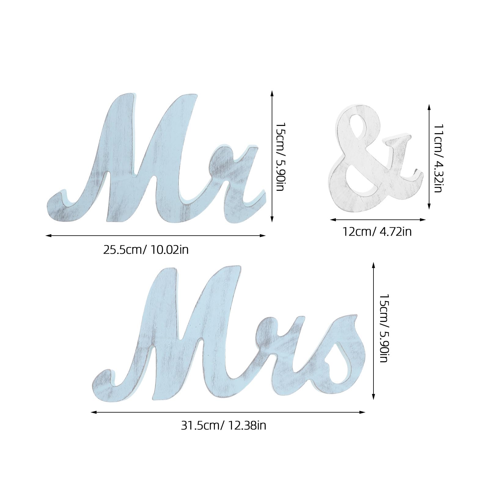 Healvian Decorazione da Tavolo per Matrimonio in Legno Lettere Mr e Mrs, Leggera e Facile da Montare, per Anniversari e Decorazioni Eleganti