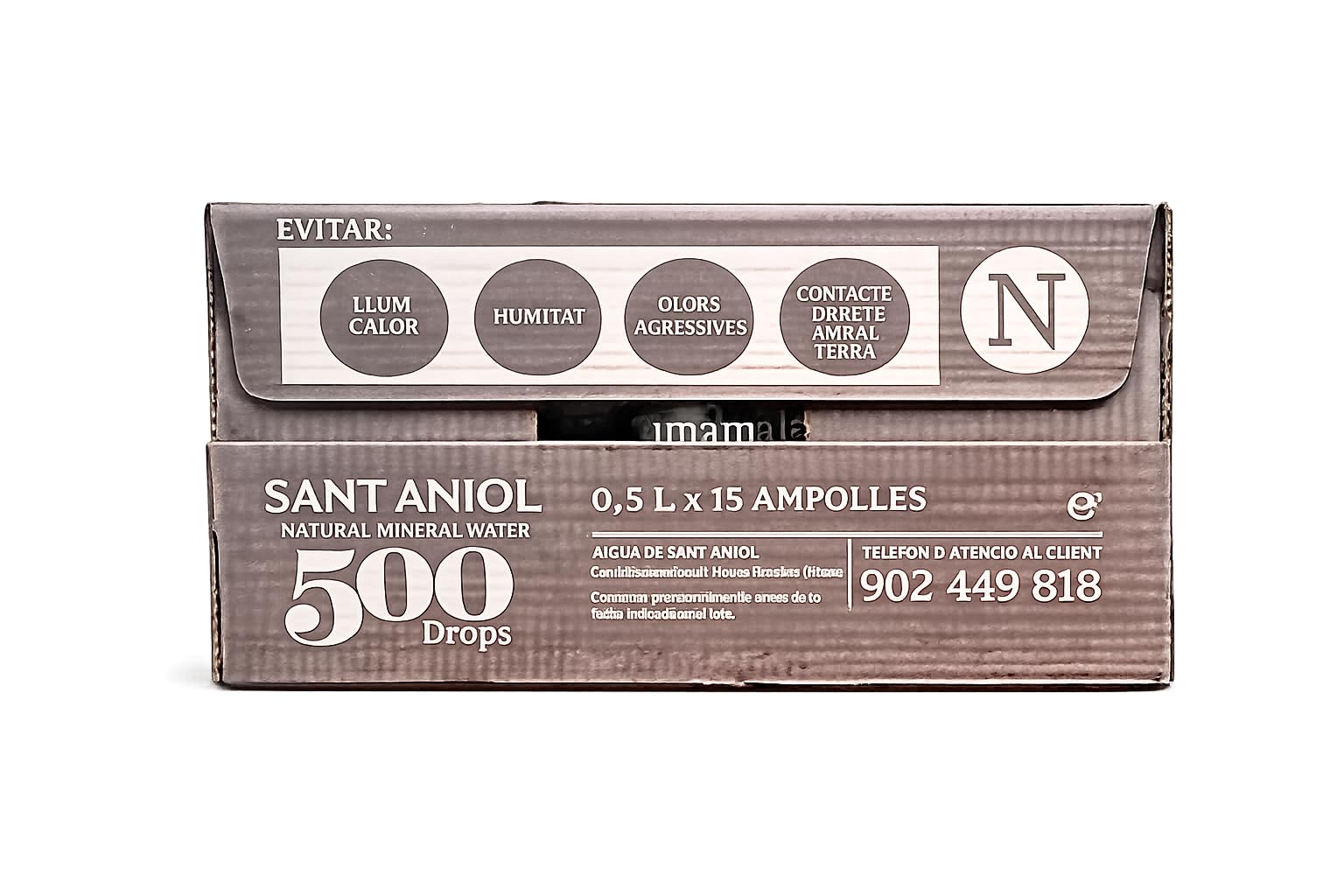 Sant Aniol 500 Drops Agua Mineral Natural Sin Gas, 15 Botellas de 0,5 L, Formato 50cl, Líquido, Sin Sabor