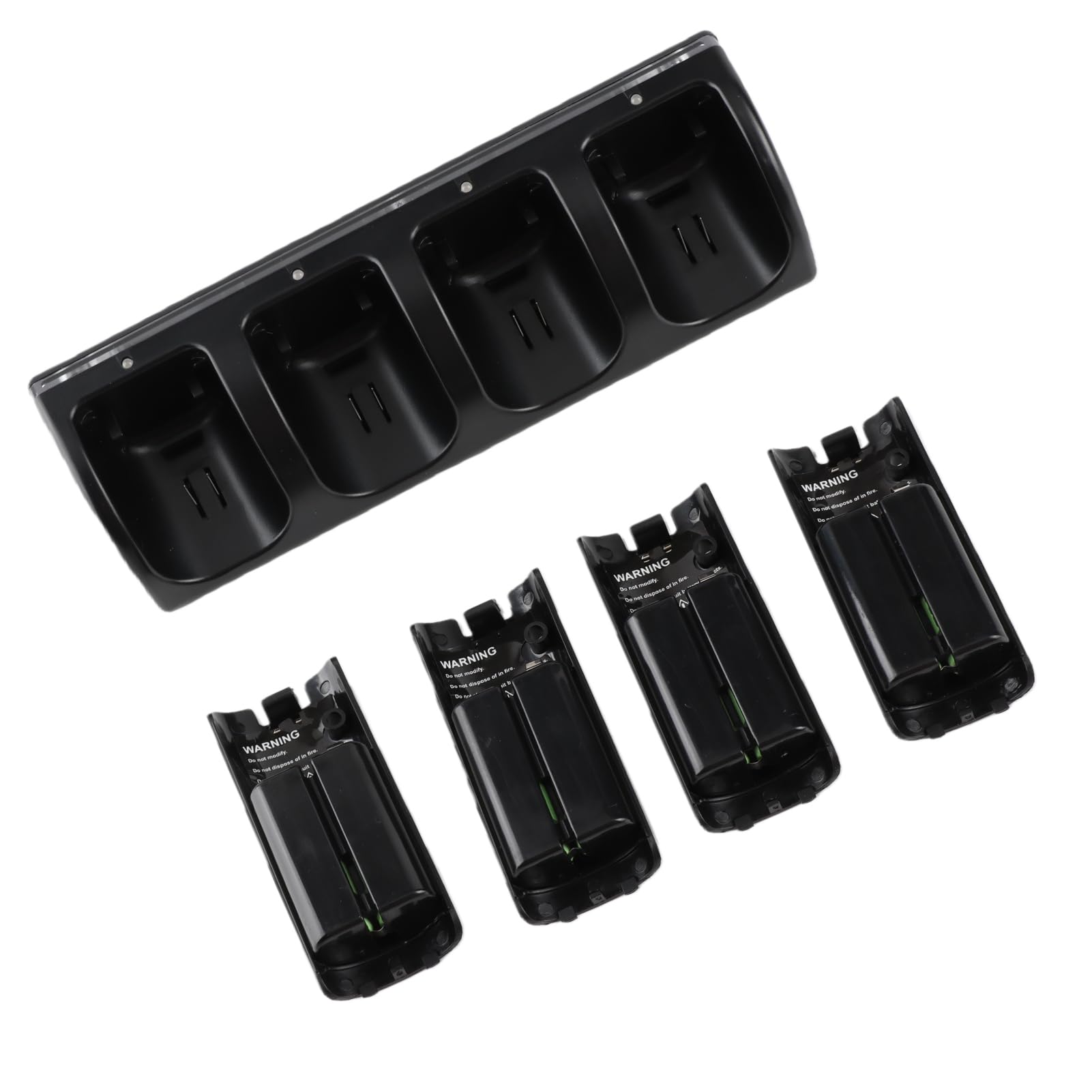 Ejoyous Stazione di Ricarica Base di Ricarica per Telecomando ABS con 4 Batterie Ricaricabili da 2800 MAh Indicatore LED Cavo USB per Telecomando Configurazione di Gioco Domestica (BLACK)