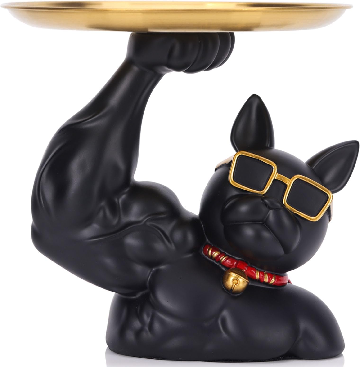 Bulldog Tray Statue and Sculpture Key Holder, French Bulldog Storage Candy Dish