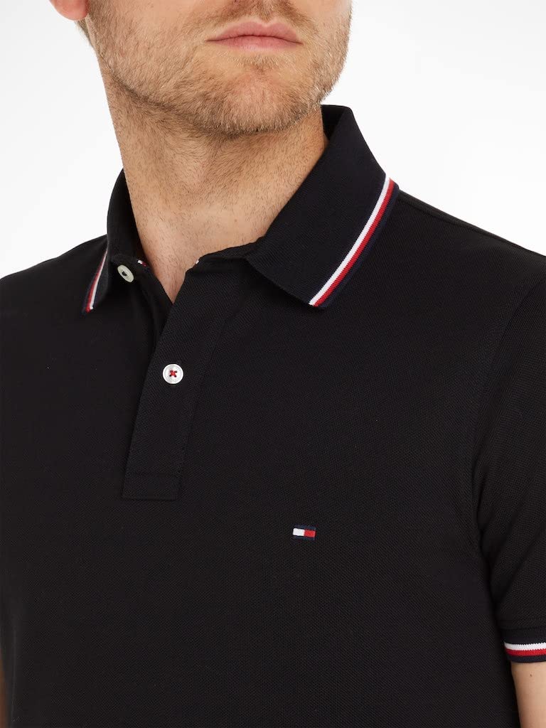 Tommy Hilfiger Core Tommy Tipped Slim Polo Mw0mw13080 Polo a Maniche Corte Uomo